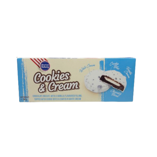AB Cookies and Cream in blauw-crèmekleurige verpakking met koekjes