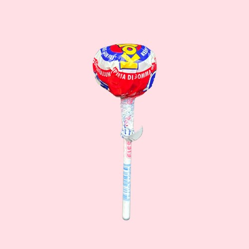 Bubble Lolly Kers met rood blauwe verpakking