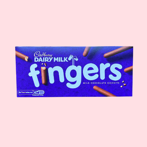 Cadbury Chocolate Fingers paars met cadbury logo en fingers