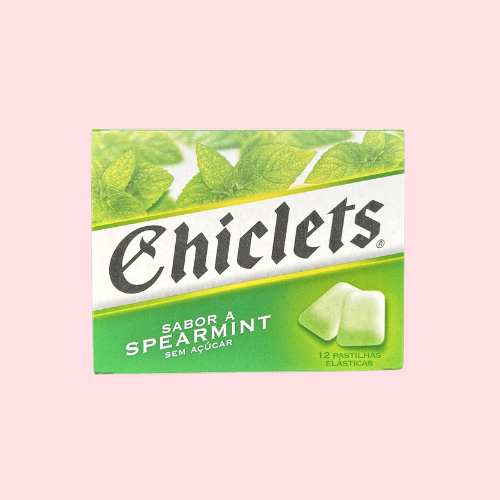 Chiclets Spearmint kauwgom groene verpakking met mint en chiclets logo