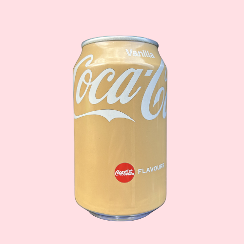 Coca Cola Vanilla beige blikje cola met vanille smaak en coca cola logo