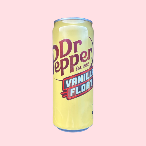 Crèmekleurig Dr Pepper Vanilla Float blikje met rode merknaam