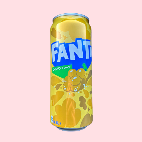 Fanta Japan Golden Grape gouden blik met druif en fanta logo
