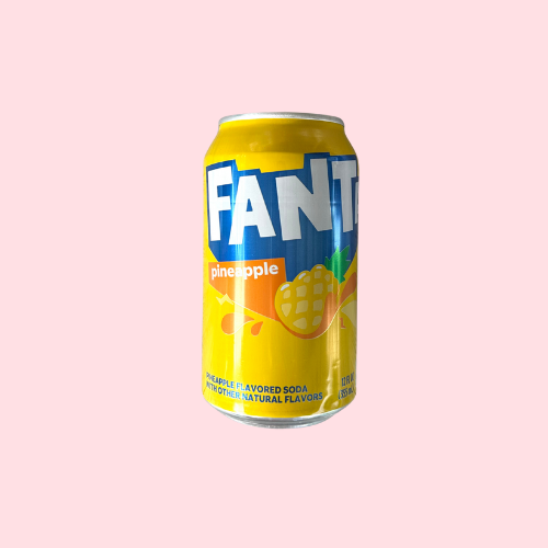 Geel Fanta Pineapple blikje met Fanta-logo