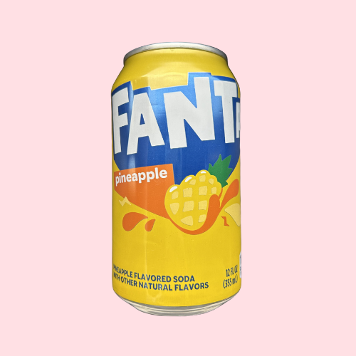 Geel Fanta Pineapple blikje met Fanta-logo