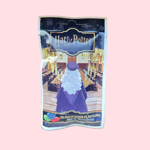 Harry Potter Jelly Beans met tovenaar blauw zakje en Harry Potter logo