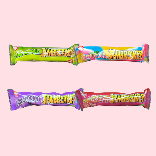 4 smaken jawbreaker, groen, tropical, paars en rood