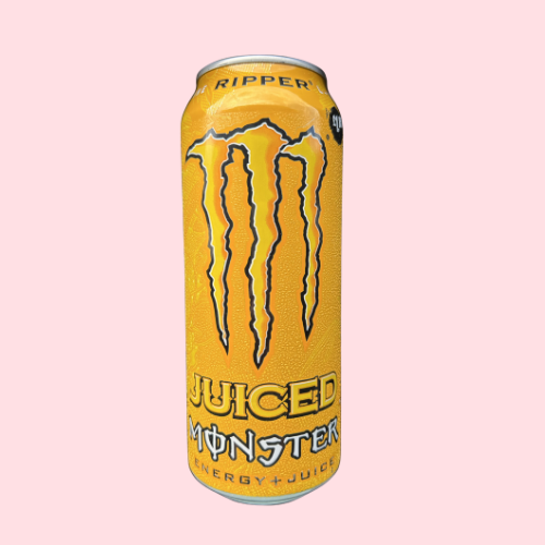 Monster Juiced Ripper geel blikje met m logo