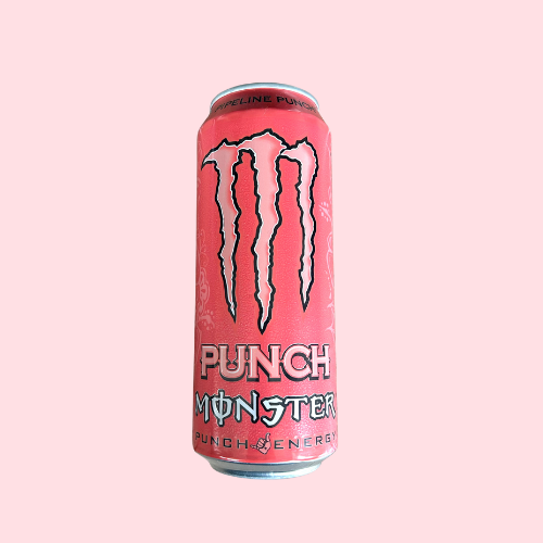 Roze-achtig Monster Pipeline Punch blikje met M-logo
