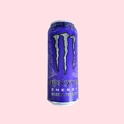 Paars Monster Violet blikje met M-logo