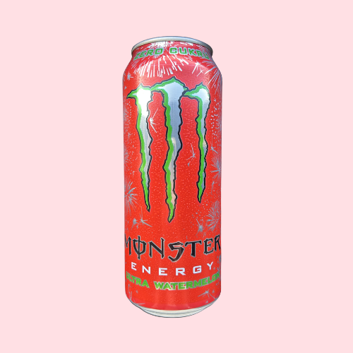 Monster Ultra Watermelon rood groen blik met m logo van monster