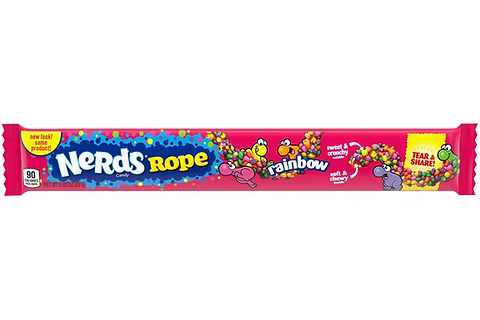 Lange rode Nerds Rope snoepstick Rainbow smaak