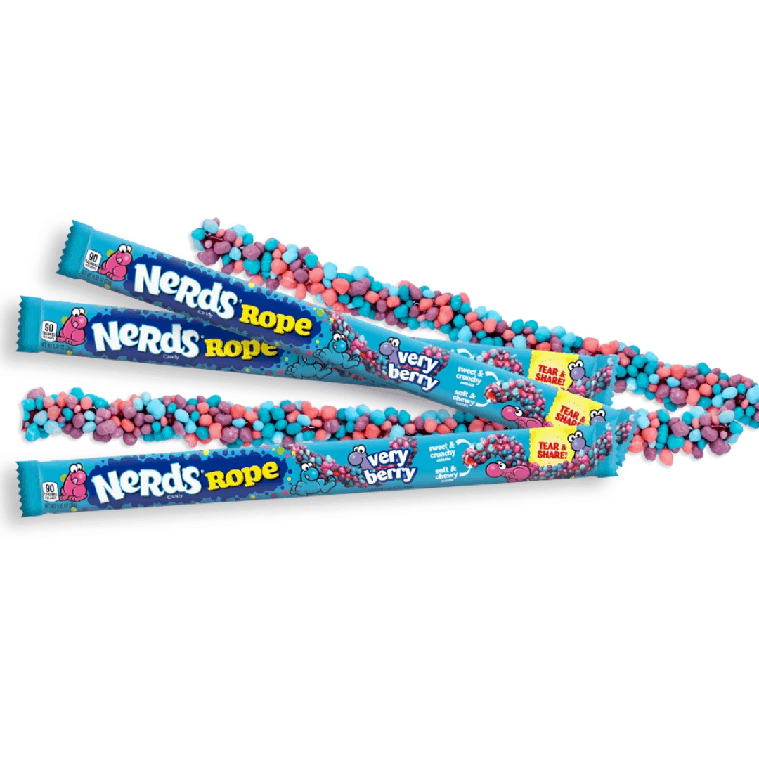 Lange blauwe Nerds Rope snoepstick
