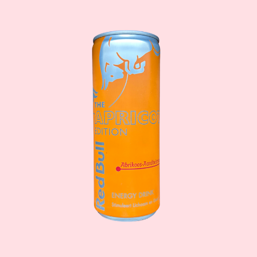 Red Bull Apricot Edition oranje blikje met stier logo