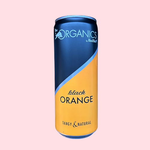 Red Bull Organics Black Orange sinassappel smaak blauw oranje blik