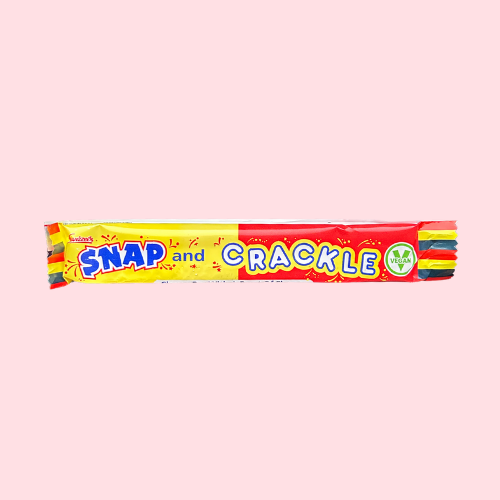 Snap and Crackle snoepstick in rood en geel