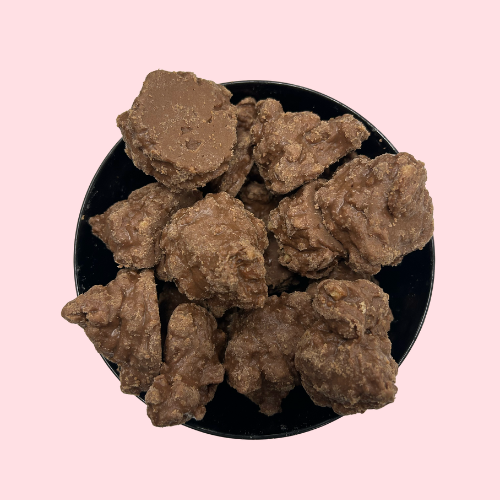 Stroopwafel chocolade rotsjes in zwart bakje