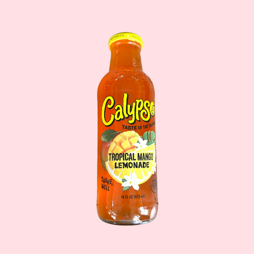 Oranje-geel Calypso Tropical Mango Lemonade blikje met mangoafbeelding