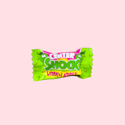 Center Shock Hidden Apple zure kauwgom in groene verpakking