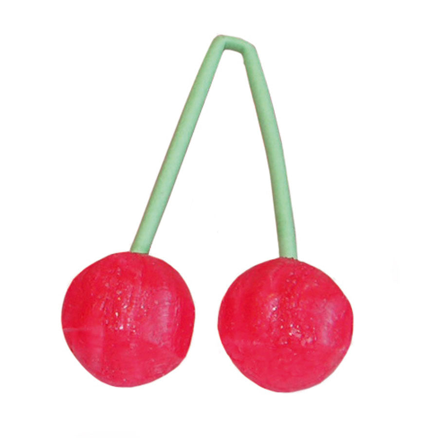 Double Cherry oorbellen in doorzichtig zakje