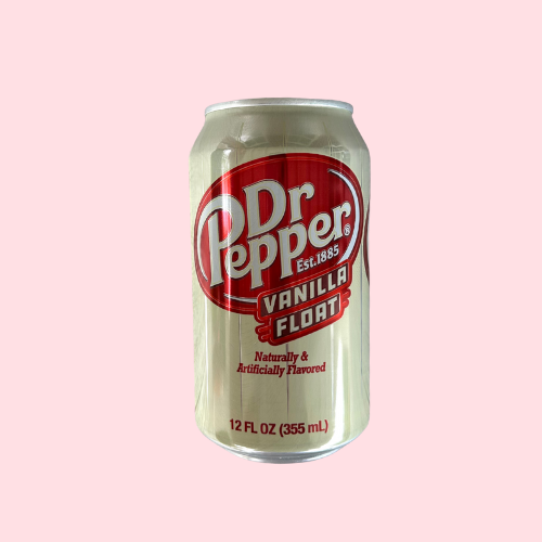 Crèmekleurig Dr Pepper Vanilla Float blikje met rode merknaam