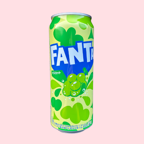 Fanta Japan Shine Muscat groen blikje met groene druif en fanta logo