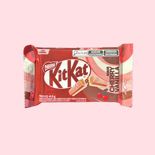 KitKat Cherry Vanilla roze rode verpakking met kitkat logo