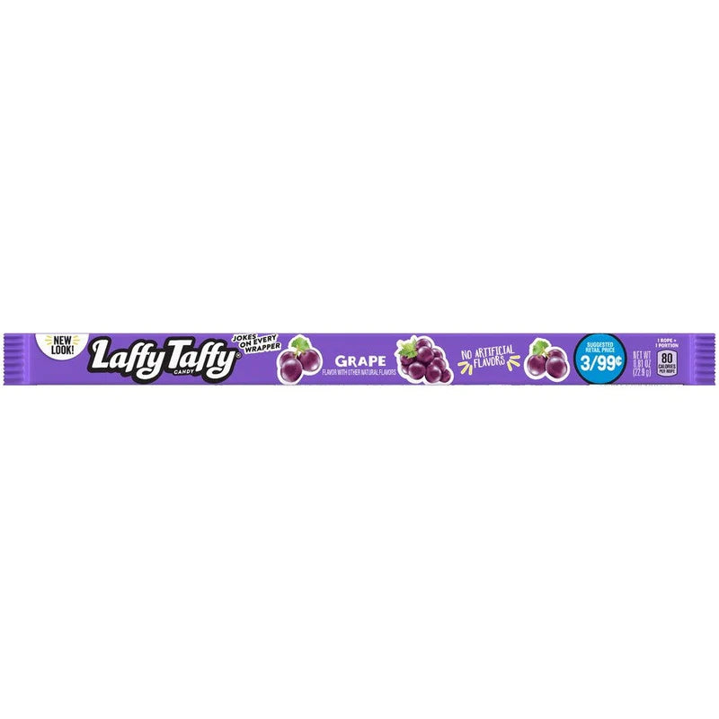 Paarse Laffy Taffy Grape snoepstick met druiven