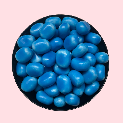 Blauwe Maoam Blue balletjessnoepjes in zwart bakje