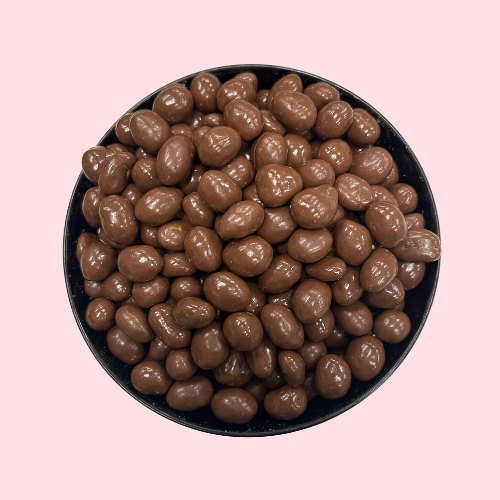 Melk Chocolade Pinda's in zwart bakje