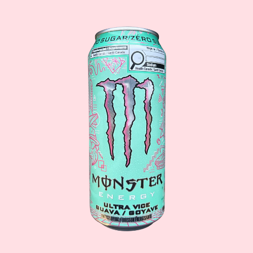 Monster Ultra Vice Guava fel groen blik met monster logo