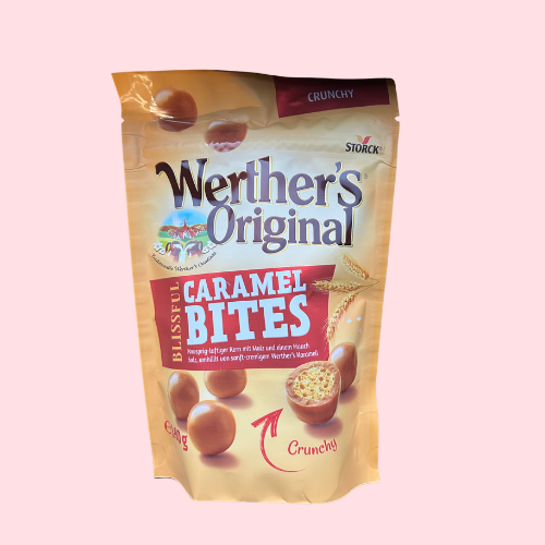 Werther's Original Caramel Bites geel rode verpakking 