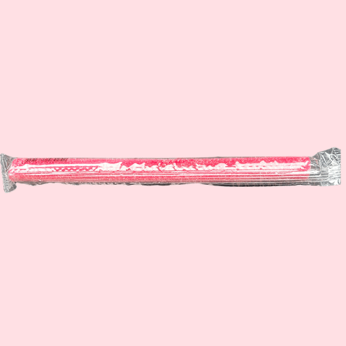 Zuurstok Framboos roze kleur in plastic